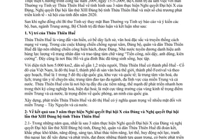 Kết luận 48-KL/TW xây dựng, phát triển tỉnh Thừa Thiên Huế và đô thị Huế