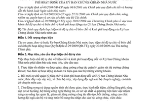 Thông tư 104/2009/TT-BTC hướng dẫn Quyết định 29/2009/QĐ-TTg biên chế kinh phí hoạt động Uỷ ban chứng khoán Nhà nước
