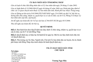 Quyết định 608/QĐ-UBND-HC năm 2009 chức năng nhiệm vụ quyền hạn cơ cấu Sở Y tế