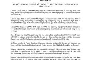 Thông báo 16/TB-SNNNT áp dụng đơn giá xây dựng cơ bản công trình lâm sinh