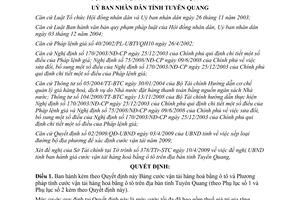 Quyết định 03/2009/QĐ-UBND giá cước vận tải hàng hoá bằng ô tô tỉnh Tuyên Quang