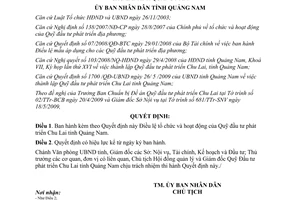 Quyết định 1701/QĐ-UBND 2009 hoạt động Quỹ đầu tư phát triển Chu Lai Quảng Nam