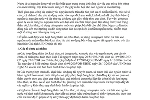 Chỉ thị 17/2009/CT-UBND quản lý nhà nước về tài nguyên nước Nghệ An