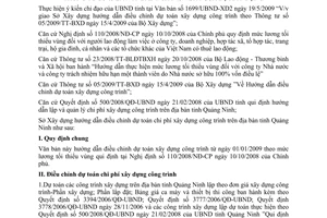 Hướng dẫn 613/SXD-KTXD điều chỉnh dự toán xây dựng công trình