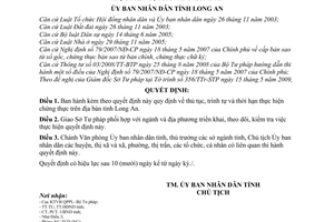 Quyết định 20/2009/QĐ-UBND quy định thủ tục, trình tự thời hạn chứng thực tỉnh Long An