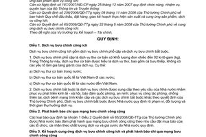 Thông tư 17/2009/TT-BTTTT hướng dẫn Quyết định 65/2008/QĐ-TTg cung ứng dịch vụ bưu chính công ích