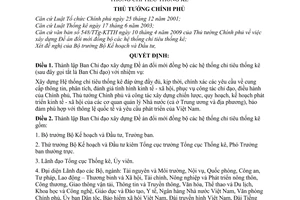 Quyết định 668/QĐ-TTg thành lập Ban Chỉ đạo xây dựng Đề án đổi mới đồng bộ hệ thống chỉ tiêu thống kê