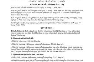 Quyết định 1021/QĐ-UBND năm 2009 phê duyệt định mức chi phí thiết kế trồng rừng
