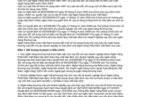 Thông tư 12/2009/TT-NHNN nội dung cho vay có bảo lãnh Ngân hàng Phát triển Việt Nam hướng dẫn Quyết định 14/2009/QĐ-TTg 60/2009/QĐ-TTg