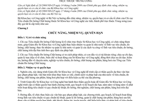 Thông tư liên tịch 14/2009/TTLT-BKHCN-BNV hướng dẫn chức năng, nhiệm vụ, quyền hạn và cơ cấu tổ chức của Chi cục Tiêu chuẩn đo lường chất lượng