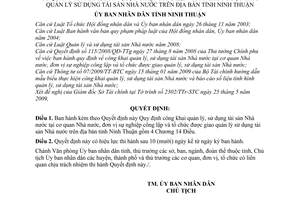 Quyết định 153/2009/QĐ-UBND công khai quản lý, sử dụng tài sản Nhà nước tại cơ quan Nhà nước, đơn vị sự nghiệp công lập