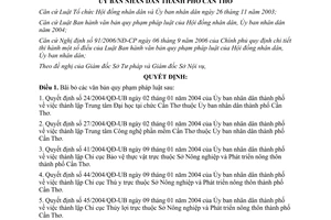 Quyết định 34/2009/QĐ-UBND bãi bỏ văn bản quy phạm pháp luật thành phố Cần Thơ