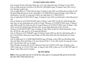 Quyết định 1098/2009/QĐ-UBND mức chế độ thu, nộp, quản lý, sử dụng phí đấu giá tài sản tỉnh Thừa Thiên Huế