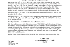 Công văn 1044/UBCK-QLPH  lộ trình đăng ký, lưu ký cho các công ty đại chúng chưa niêm yết