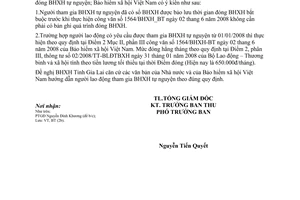 Công văn 1713/BHXH-BT thu bảo hiểm xã hội tự nguyện
