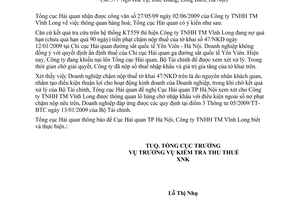 Công văn 3351/TCHQ-KTTT thông quan hàng hoá