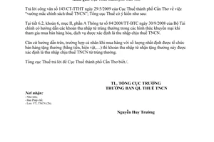 Công văn 2481/TCT-TNCN chính sách thuế thu nhập cá nhân