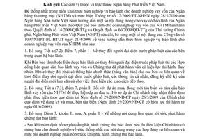 Công văn 1914/NHPT-BL-HTUT sửa đổi Công văn 1097/NHPT-BL-HTUT
