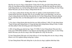 Công văn 1204/UBCK-QLKD chấn chỉnh hoạt động của công ty chứng khoán