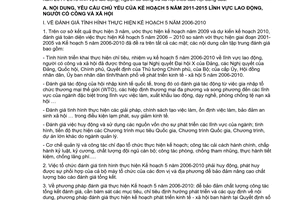 Công văn 2180/LĐTBXH-KHTC xây dựng kế hoạch phát triển kinh tế - xã hội 5 năm 2011-2015