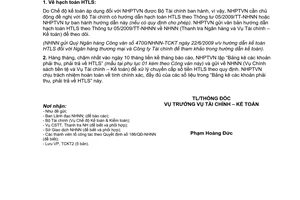 Công văn 4723/NHNN-TCKT  hạch toán hỗ trợ lãi suất theo Thông tư 05/2009/TT-NHNN