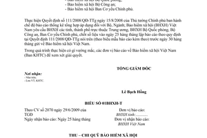 Công văn 2070/BHXH-KHTC báo cáo thống kê hàng tháng