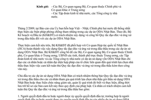 Công văn 4730/BKH-QLĐT công bố Quy tắc đạo đức và ứng xử trong đấu thầu liên quan đến ODA Nhật Bản