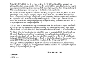 Công văn 1411/TTCP-C.IV hướng dẫn xây dựng Kế hoạch thực hiện Chiến lược quốc gia phòng, chống tham nhũng đến năm 2020