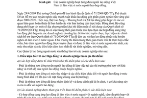 Công văn 799/QLLĐNN-QLLĐ tham gia đưa lao động các huyện nghèo đi làm việc ở nước ngoài theo Quyết định 71/2009/QĐ-TTg