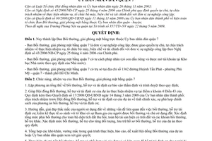 Quyết định 10/2009/QĐ-UBND thành lập Ban Bồi thường, giải phóng mặt bằng Ủy ban nhân dân quận 7