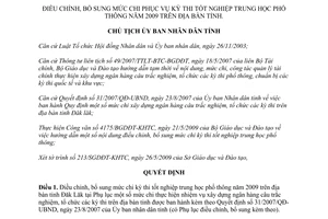 Quyết định 1348/QĐ-UBND 2009 mức chi phục vụ thi tốt nghiệp THPT Đắk Lắk