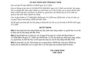 Quyết định 78/2009/QĐ-UBND chức năng nhiệm vụ quyền hạn cơ cấu tổ chức Sở xây dựng Bắc Ninh