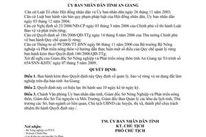 Quyết định 20/2009/QĐ-UBND quy định quản lý, bảo vệ rừng sử dụng đất lâm nghiệp địa bàn An Giang