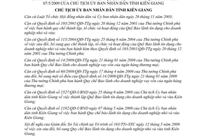 Quyết định 1307/QĐ-UBND 2009 bảo lãnh tín dụng doanh nghiệp nhỏ vừa Kiên Giang