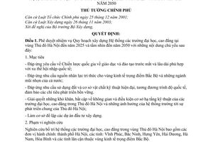 Quyết định 700/QĐ-TTg phê duyệt nhiệm vụ Quy hoạch xây dựng hệ thống trường đại học cao đẳng Thủ đô Hà Nội năm 2025 tầm nhìn năm 2050