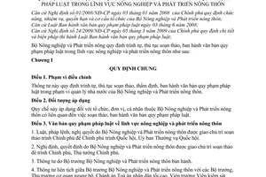 Thông tư 28/2009/TT-BNNPTNT trình tự, thủ tục soạn thảo, ban hành văn bản quy phạm pháp luật lĩnh vực nông nghiệp phát triển nông thôn