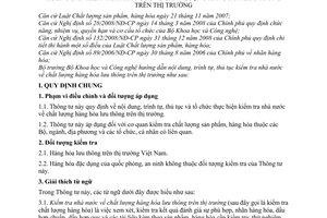 Thông tư 16/2009/TT-BKHCN kiểm tra nhà nước chất lượng hàng hóa lưu thông trên thị trường