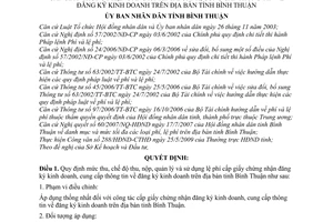 Quyết định 31/2009/QĐ-UBND quy định mức thu chế độ thu nộp quản lý sử dụng lệ phí cấp giấy chứng nhận đăng ký kinh doanh cung cấp thông tin Bình Thuận