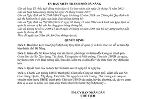 Quyết định 15/2009/QĐ-UBND quản lý khai thác nơi đỗ xe địa bàn thành phố Đà Nẵng