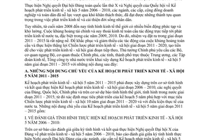 Chỉ thị 751/CT-TTg xây dựng kế hoạch phát triển kinh tế xã hội 5 năm 2011 – 2015