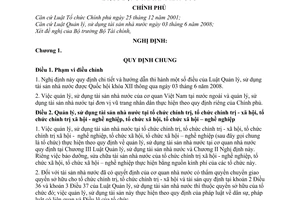 Nghị định 52/2009/NĐ-CP hướng dẫn Luật quản lý, sử dụng tài sản nhà nước