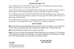 Quyết định 1935/QĐ-BYT 2009 quản lý nhiệm vụ dự án đề án bảo vệ môi trường sử dụng ngân sách sự nghiệp môi trường