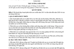 Quyết định 750/QĐ-TTg phê duyệt quy hoạch phát triển cao su đến năm 2015 tầm nhìn đến năm 2020