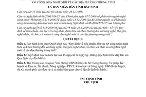 Quyết định 82/2009/QĐ-UBND thủ tục xét khen thưởng làng nghề thợ giỏi nghệ nhân Bắc Ninh