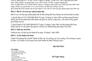 Thông tư 05/2009/TT-BGTVT bãi bỏ văn bản quy phạm pháp luật