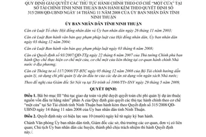 Quyết định 157/2009/QĐ-UBND cơ chế một cửa tại Sở Tài chính Ninh Thuận