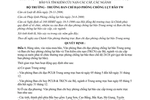 Quyết định 103/QĐ-PCLBTW năm 2009 trực ban phòng chống lụt bão