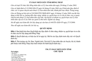 Quyết định 639/QĐ-UBND-HC năm 2009 nhiệm vụ quyền hạn Sở Xây dựng Đồng Tháp