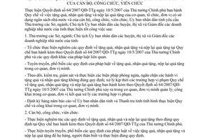 Chỉ thị 11/2009/CT-UBND quy chế tặng quà nhận quà tặng nộp lại quà tặng Bình Dương