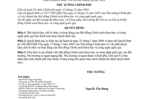 Quyết định 85/2009/QĐ-TTg phê duyệt Quy chế tổ chức hoạt động Hội đồng chính sách khoa học công nghệ quốc gia